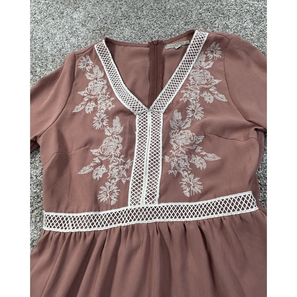 Polagram Long Sleeve Prairie Dress Maxi Boho Country Peasant Size Medium